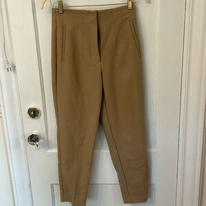 High waisted pleated brown pants